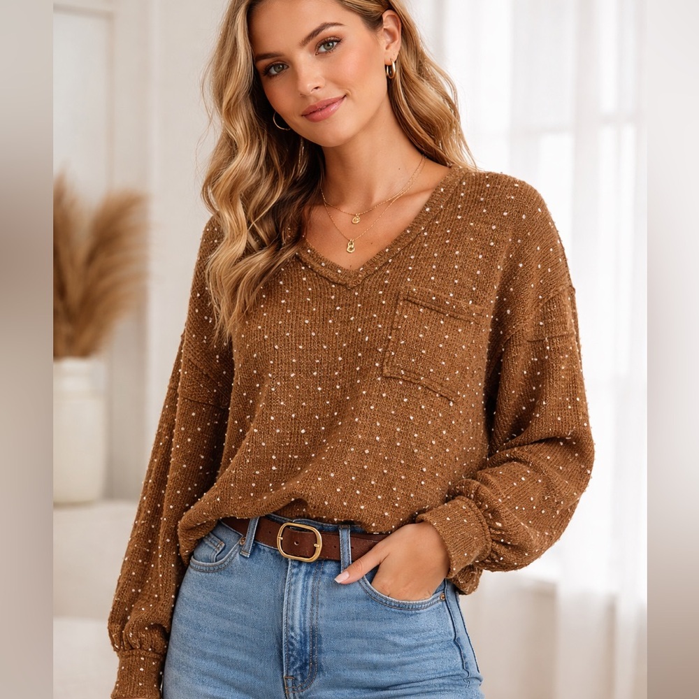 Flower & Feather Women's Brown Blouse